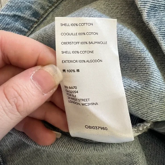 Free People Mia Long Puff Sleeved Light Wash Denim Mini Dress - Size Small - Picture 10 of 10